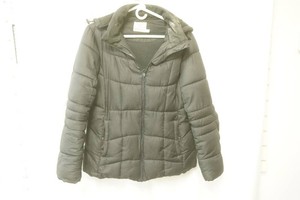 Faded glory black quilted puffer jacket full zipper size large