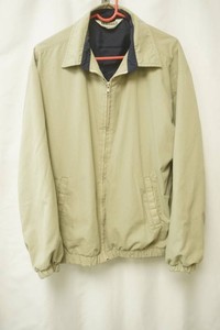 Truffer sportswear size large beige full zip-up  windbreaker dark navy blue inner