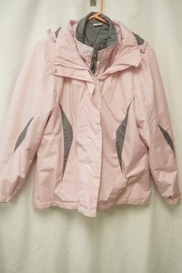 light pink hooded jacket size large zip-up inside