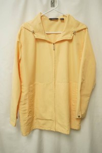 IZOD light yellow hooded windbreaker size medium