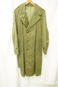 1950s us army cotton sateen trench coat in olive green wool liner size short medium