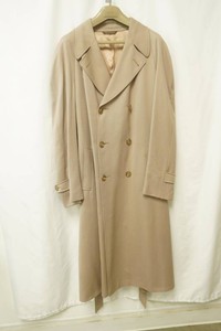 Braces classic beige double trench coat with horn style buttons and silk lining