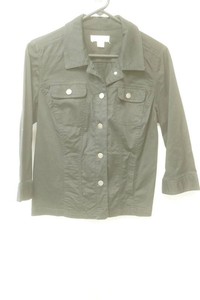 Christopher & banks size large black utility jacket button up