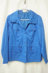 Studio works size medium utility jacket in blue drawstring waist