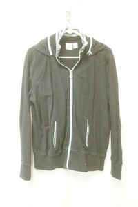 Active size XL black full zip up light blue stripped accents
