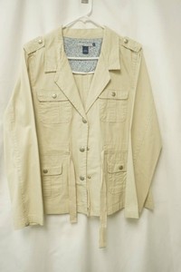 Band Dliolu size large khaki utility jacket button down front