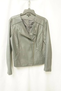 apt. 9 gray size large faux leather moto jacket