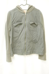 grey Ruff Hewn full zip hooded utility jacket full zip size large with front cargo pockets