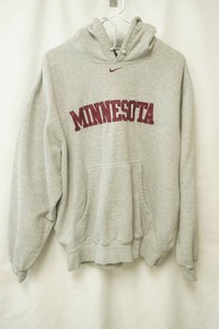 Nike grey size large Nike university of Minnesota hooded sweatshirt embroidered lettering across chest