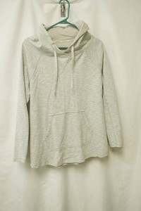 Calvin Klein pullover hoodie light grey subtle tonal logo embroidery on shoulder size large