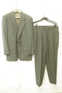 dark grey wool suit set regular 41 brown silk inner 26 inch inseam