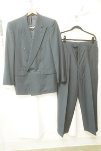 two piece dark navy blue suit size regular 41 inseam 26 inches