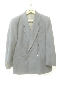 dark blue double breasted blazer with dark brown buttons size regular 40