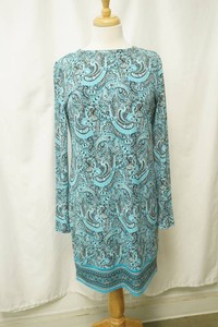 Micheal kores long-sleeve blue and black paisley pattern size medium