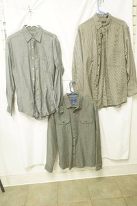 apt. 9 size medium grey button down, Izod size medium black  and white button down, Lyle and Scott size medium grew button down