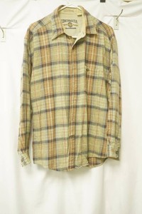 Lemon & soda size large tan and multipul color plaid button down