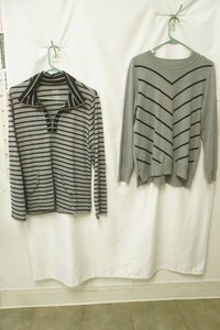 croft & barrow size large quarter zip black and grey, Liz Claiborne size large grey sweater with black