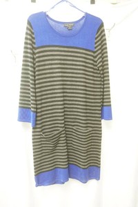 Jessica Howard size medium royal blue and grey striped sweater dress