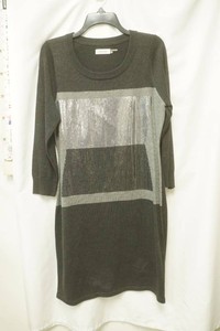 Calvin Klein size large black dress long sleeve sequined front panel