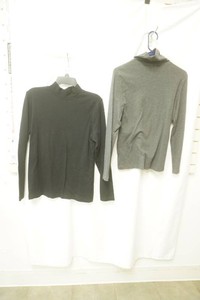 Karen Scott size large black turtleneck, Karen scoot size medium grey turtle neck