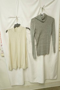 jones new York size cream no sleeve knit dress, Ruff hewn grey size large turtle neck top