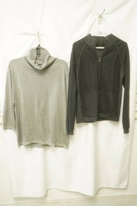 tommy Hilfiger size XL grey turtleneck with black and white lines, royal size large dark gray quarter zip pull over