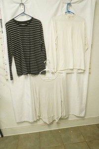 time & true size Xl long sleeve black and white stripped shirt, old navy size medium white long sleeve, Izod size large white turtleneck long-sleeved shirt