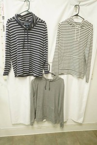 Karen Scott size large navy blue white stripped cowl hoodie, old navy size xl grey and white cowl hoodie, old navy grey white size xl cowl neck hoodie