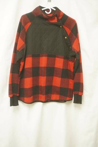 Mazak size large red and black plaid with snap collar