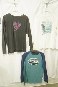 Life is Good gray long sleeve t-shirt with All we need is Love size L, white long sleeve t-shirt featuring Montrose with a graphic of a bridge in the background Size L, Home Free long sleeve t-shirt featuring Minnesota North Star State size M