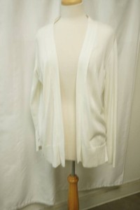 Croft and Barrow white open front long sleeve cardigan sweater size L