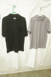 Consensus black 2 button polo, Stretch Cotton Polo 2 button in light gray both size M