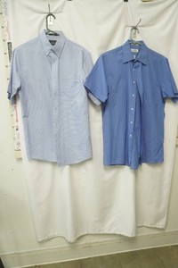 Statements light blue short sleeve button front shirt, Van Heusen blue short sleeve button front shirt both size M