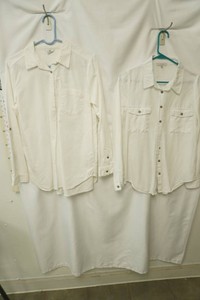 Sonoma white long sleeve 34 button front, Love Tree white button front with 2 button chest pockets both size M