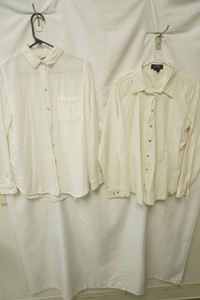 Apt 9 white button front size L, Ann Klien white snap up front size 14