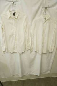 White House Black Market white button front featuring front seam detailing size 10, Worthington white button front shirt size L