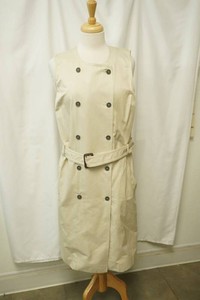 the limited size 10 beige sleeveless double breasted trench dress with waist belt
