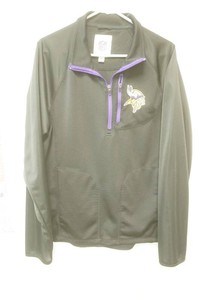 NFL size medium black Minnesota Vikings quarter zip jacket team logo on chest