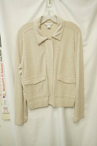 Liz Claiborne size medium light tan jacket front zipper