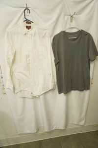 Nordstrum size 15 12 34  white long sleeve dress, shirt grey xl short sleeve shirt