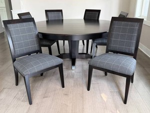 Dining Table & 8 Chairs - Canadel Round Dining Set