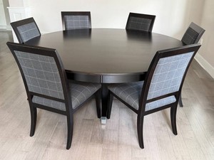 Dining Table & 8 Chairs - Canadel Round Dining Set