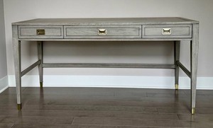 Desk - Ethan Allen Callum Campaign Writing Desk Sunwashed Gray
