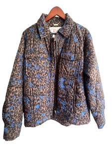 Puffer Jacket - Munthe Leopard Floral Embroidered Size 40