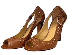 Peep-Toe Pumps - Coach Studded Ankle-Strap Heels Size 7B