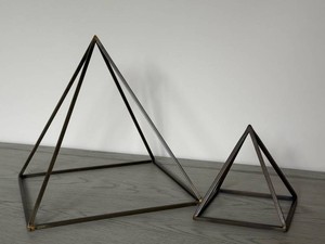 Restoration Hardware Metal Triangle Sculptures - Open Geometric Decor Set of 2
