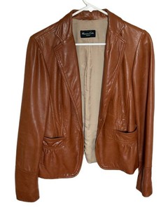 Womens Leather Blazer - Massimo Dutti Size 40