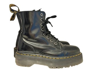 Combat Boots - Dr. Martens Black Platform Lace-Up Pair