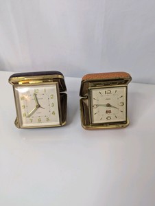 (2) Vintage Travel Alarm Clocks- Phinney-Walker and Endura, Untested