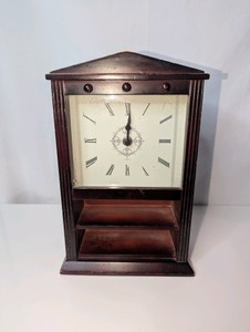 Wooden cottage-style mantel or shelf clock- Untested